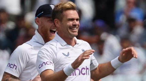 Anderson celebrates a wicket