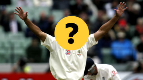 A former Australia all-rounder who has his face hidden by a question mark