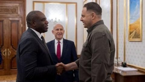 David Lammy and John Healey in Kyiv, Ukraine