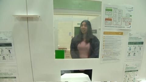 A student at the testing centre at De Montfort University