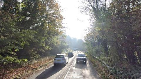 The rad on the B485 at Frith hill