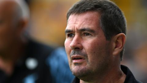 Nigel Clough on the touchline as Mansfield Town manager