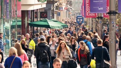 Pedestrians in Glasgow city centre