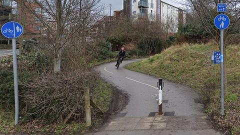 A cycle path and walkway in York