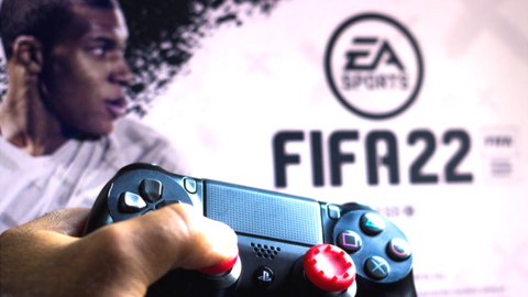 Console with FIFA 22 logo