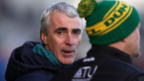 Jim McGuinness watches Donegal's 0-15 to 1-10 victory over Tyrone on Sunday