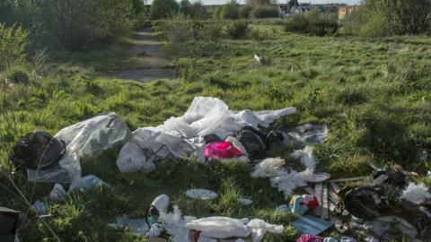 Rubbish in a field