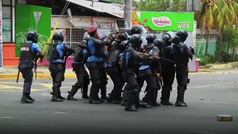 Riot police in Nicaragua