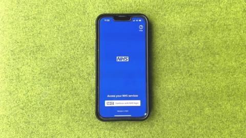 NHS App on a mobile phone