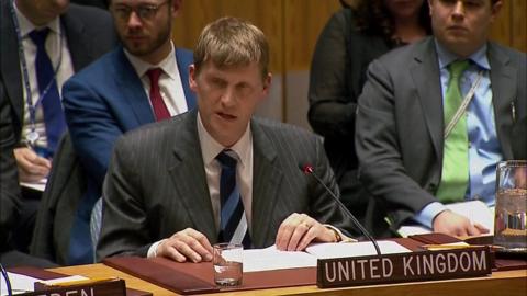 The UK's Jonathan Allen at the UN Security Council