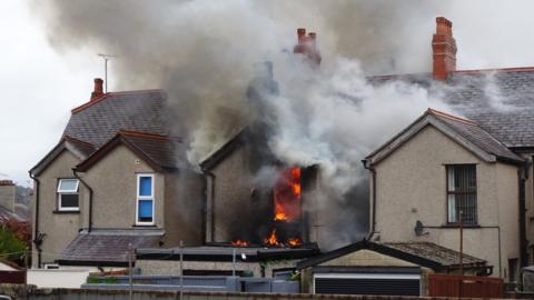 Blaze at house on on Friars Avenue, Bangor