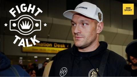 British heavyweight and world champion Tyson Fury returning to Manchester Airport after beating Deontay Wilder in Las Vegas