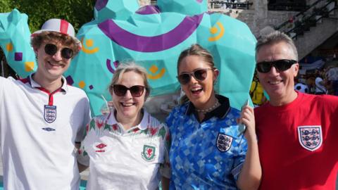 England and Wales fans in Doha