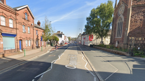 A Google Maps image of Cowick Street, Exeter