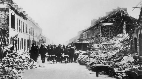 The aftermath of the Belfast Blitz