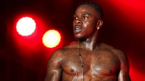 DaBaby onstage at Rolling Loud festival