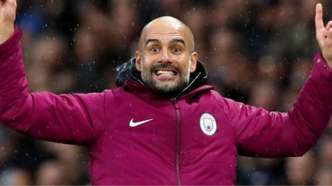 Pep Guardiola celebrates