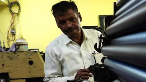 Suresh Nandmeher in his workshop.