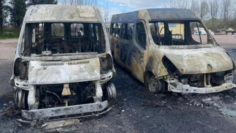 About 15 minibuses were burned out in Patchway during the arson attack