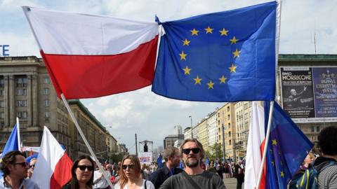 Marchers in Warsaw