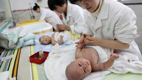 A newborn Chinese baby