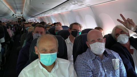 Passengers on a plane