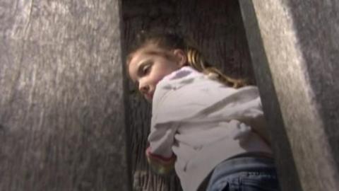 Child on climbing frame