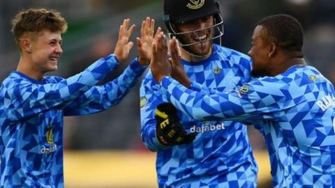 Sussex teenager Archie Lenham took 3-14 from his three overs to help hammer Hampshire at Hove