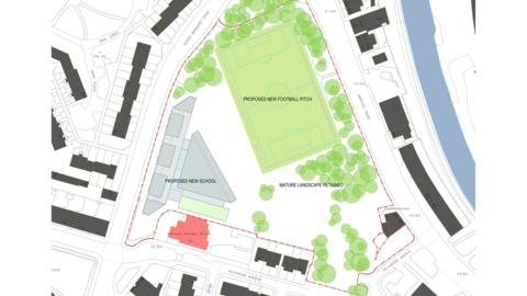 Plan of the proposed school