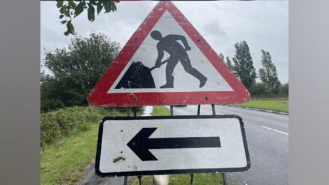 Roadworks sign