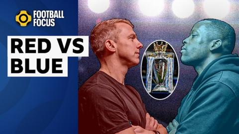 Stephen Warnock and Nedum Onuoha face off over the Premier League trophy
