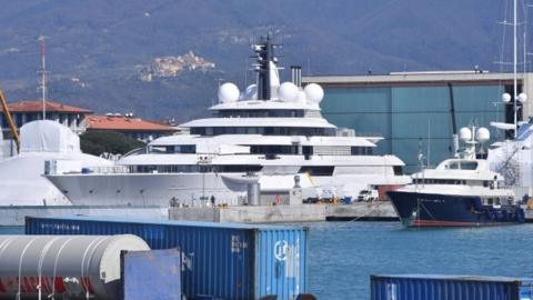 The Scheherazade moored in Italy