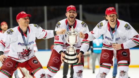 Cardiff Devils players celebrate