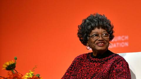 Claudette Colvin, Civil Rights Activist speaks onstage during the 2020 Embrace Ambition Summit by the Tory Burch Foundation at Jazz at Lincoln Center on March 05, 2020 in New York City.