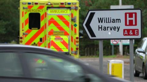 Ambulance outside William Harvey Hospital