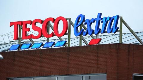 Tesco sign at Jarman Park in Hemel Hempstead