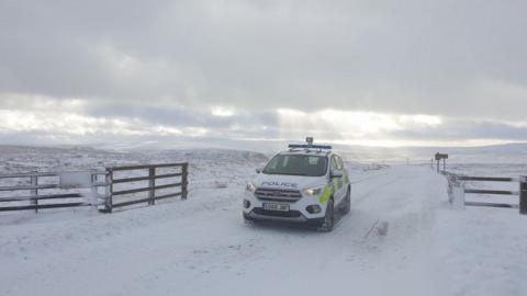 Police car at Waskerley