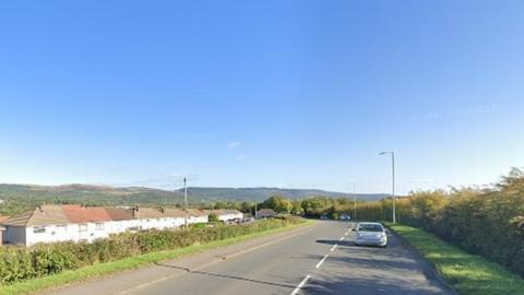 The A4059 east of Penywaun