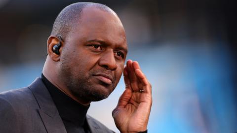 Former Arsenal midfielder Patrick Vieira pictured during his time as Crystal Palace manager