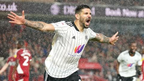 Aleksandar Mitrovic celebrates his goal at Boro