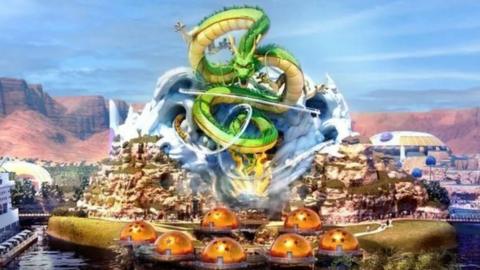 Artists impression of Dragon Ball theme park in Saudi Arabia