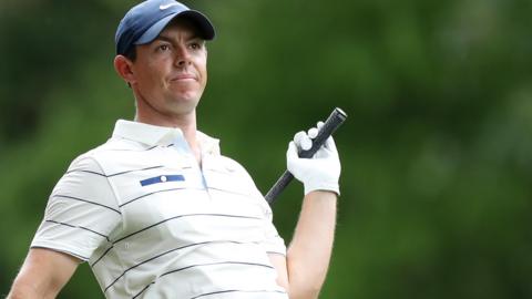 Rory McIlroy playing at the 2019 Masters