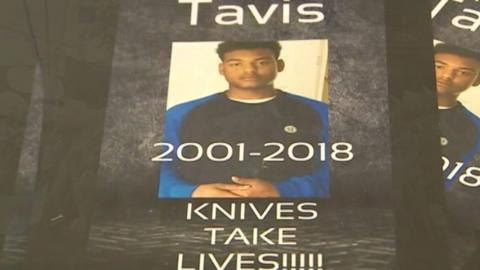 Tavis Spencer-Aitkens and 'Knives take Lives' leaflet