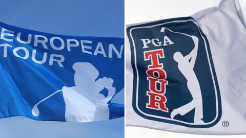 European Tour and PGA Tour flags