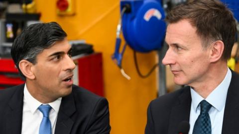 Rishi Sunak and Jeremy Hunt speak at a factory in East Yorkshire, this week