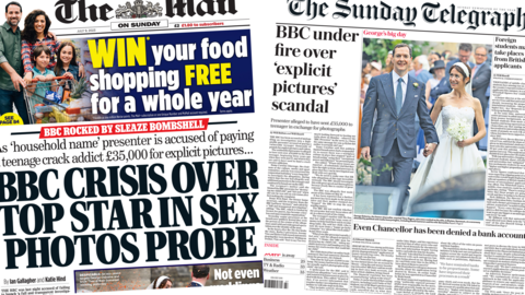 Mail on Sunday and Sunday Telegraph front page