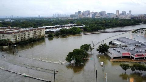 Houston, Texas after Hurricane Harvey landed in August.