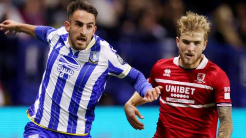 Action from Sheffield Wednesday v Middlesbrough in the Championship