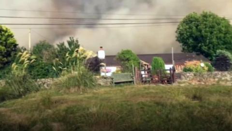 A wildfire in north Wales