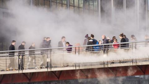 Japanese artist Fujiko Nakaya created a fog bridge across the harbourside in Bristol in 2015